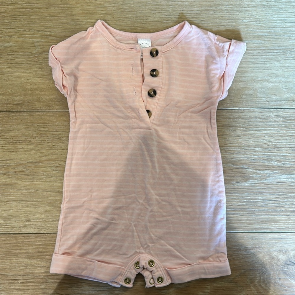 Lou Lou & Co Pink Striped Romper | 6-12 months